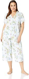 #9 Karen Neuburger Women's Floral Girlfriend Crop Short-Sleeve Pajama Set