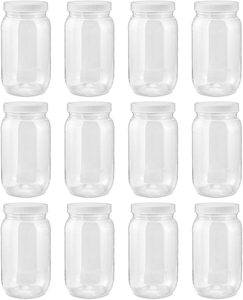 #9 Smart Solutions Clear Plastic Mason Jars (18 oz 12 Pack)