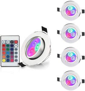 #12 Pack of 10 Color Changing LED Recessed Lighting