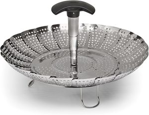 #5. OXO Stainless Steel 7-Inch Good Grips Steamer - Extendable Handle,