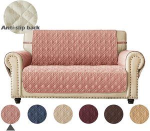 3. Ameritex Water-Resistant Loveseat Cover (Pink)