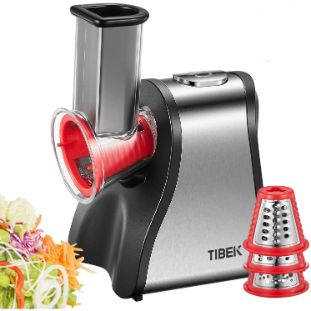 4. TIBEK Electric Slicer Grater, 5 in 1 Multi Shredder
