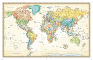 8. Classic Edition World Wall Map Paper Rolled