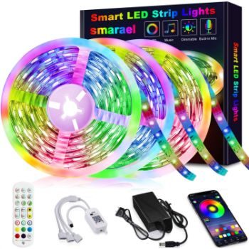 1. Smareal 50 ft RGB LED Strip Lights