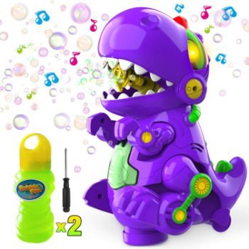 2. WisToyz Bubble Machine Dinosaur Bubble Blower