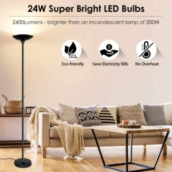 #10. BoostArea Torchiere Floor Lamp