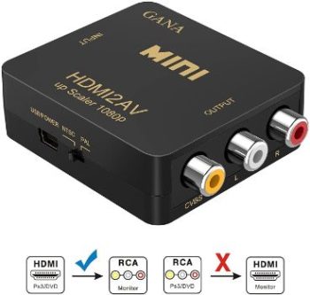 10. GANA HDMI to RCA, HDMI to AV Composite Video Audio Converter