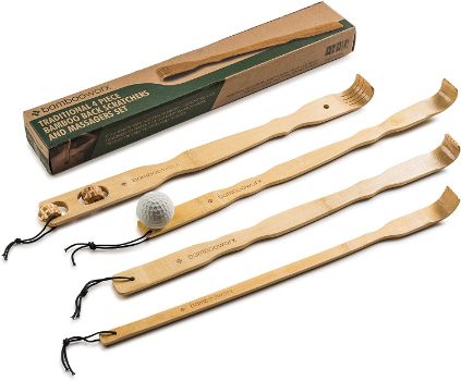 8. BambooWorx 4 Piece Traditional Back Scratcher