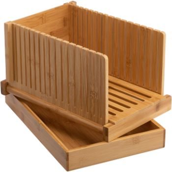 4. PARANTA Bamboo Bread Slicer With Crumb Tray