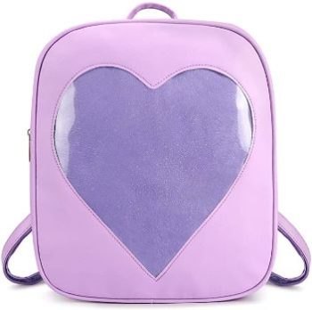 9. SteamedBun Ita Bag Heart Shaped Pin Backpack