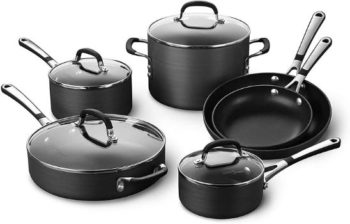 1. Calphalon Simply Pots and Pans Set, 10 Pieces