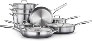 10. Calphalon Premier Stainless Steel Cookware Set, 13-piece