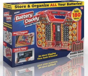 2. Ontel Battery Daddy, 180 Battery Organizer