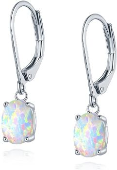 1. Opal Leveback Earrings for Women and Girls