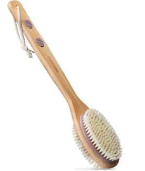 3. MainBasics Dual-Sided Bath Shower Brush Back Scrubber