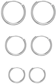 5. Small Sterling Silver Hypoallergenic Cartilage, 3 Pairs