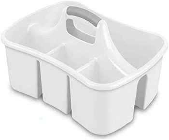 7. Bath Caddie White - Totes with Divided Compartments and Handles