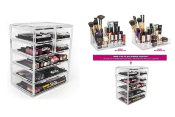 6. Sorbus® Acrylic Cosmetics Makeup and Jewelry Storage Case Display