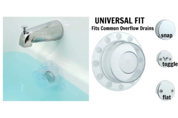 Bottomless Bath Overflow Drain Cover By SlipX Solutions