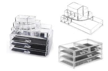 8. Home-it Clear acrylic makeup organizer cosmetic organizer