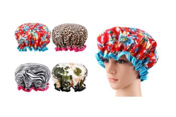 9. Shower Cap, ESARORA 4 PACK Bath Cap