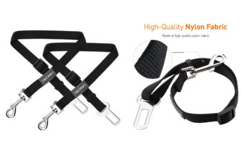 10. OMorc Dog Seat Belt -2 Pack, Nylon Car Leash For Dog/Cat, Safety Leads Vehicle