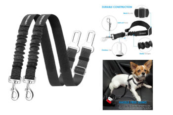 2. URPOWER Dog Seat Belt 2 Pack Dog Car Seatbelts Adjustable Pet Seat Belt