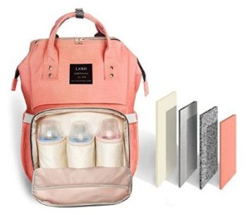 #4. Waterproof Diaper Bag Travel Backpack