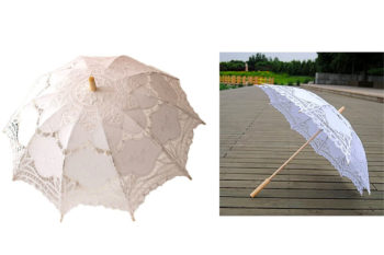 5. StarSide White Wedding Lace Parasol Umbrella