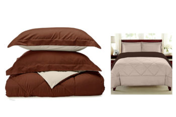 8. Sweet Home Collection 3 Piece Reversible Polyester Microfiber Goose Down Alternative Comforter Set