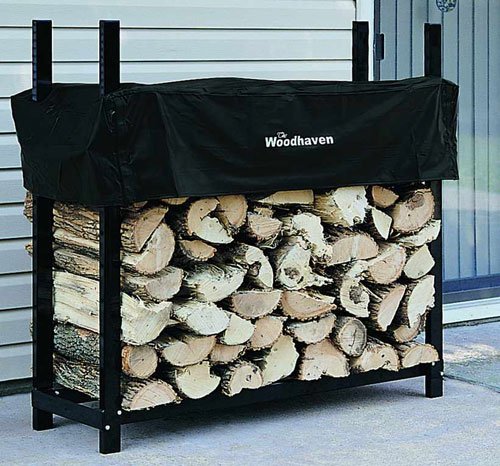 48" Heavy-Duty Woodhaven Firewood Rack with Cover