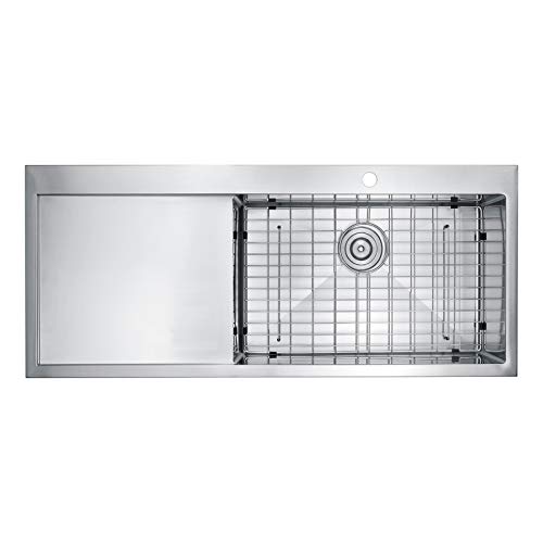 BAI 1232-48" Handmade Stainless Steel Kitchen Sink - Drainboard Sink