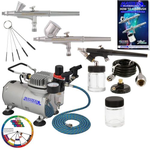 Master Airbrush Professional 3 Airbrush Kit with Compressor and Air Filter/Regulator