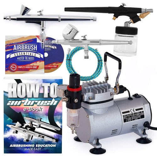 PointZero Airbrush Dual Action Airbrush Kit with 3 Guns