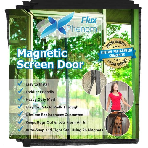 Flux Phenom Reinforced Magnetic Screen Door, Fits Doors Up To 38 x 82-Inch