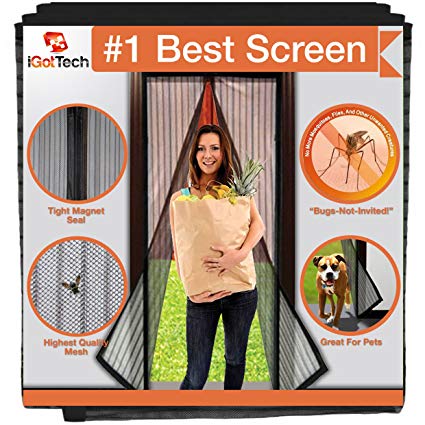 Magnetic Screen Door, Full Frame Seal. Fits Door Openings up to 34"x82" MAX