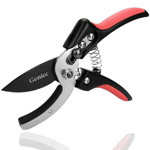 gonicc 8" Professional SK-5 Steel Blade Anvil Pruning Shears