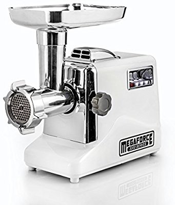 STX INTERNATIONAL STX-3000-MF Megaforce Patented Air Cooled Electric Meat Grinder with 3 Cutting Blades, 3 Grinding Plates, Kubbe and 3 Sausage Stuffing Tubes - Electric Meat Grinders