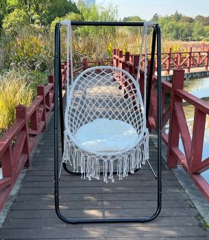 3. YUCAN Hammock Chair Stand with Macrame Egg Swing Chair