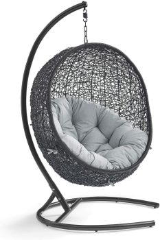 6. Modway EEI-739-GRY-SET Encase Wicker Rattan Outdoor Patio Porch Lounge Egg