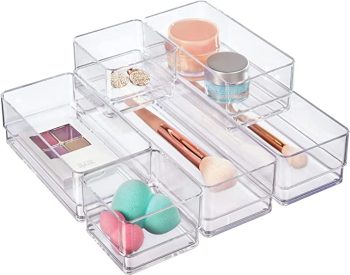 3. STORi Clear Plastic Vanity and Desk Drawer Organizers