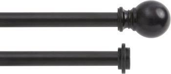 Kenney 75918 Ball End Double Window Curtain Rod, 66 to 120-Inch