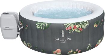 7. Bestway Aruba SaluSpa 3 Person Inflatable Round Outdoor Hot Tub with 110 Soothing AirJets, Filter Cartridge