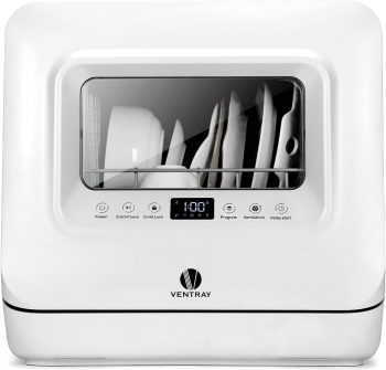 8. VENTRAY Countertop Portable Dishwasher Mini Compact with 5 Washing Programs Air Drying