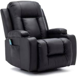 12. Vicluke Massage Recliner Chair with Heated, 360 Degree Swivel Rocker Recliner