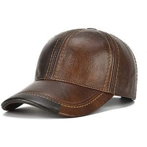 13. Gudessly Adjustable Men's Genuine Cowhide Leather Baseball Cap