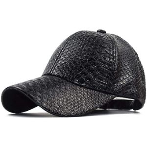 14. INOGIH Snakeskin-Leather Baseball-Cap Unisex Casual-Dad-Hat