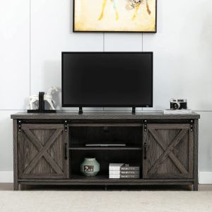 7. AuxSoul - 65 inch TV stand, wooden entertainment center